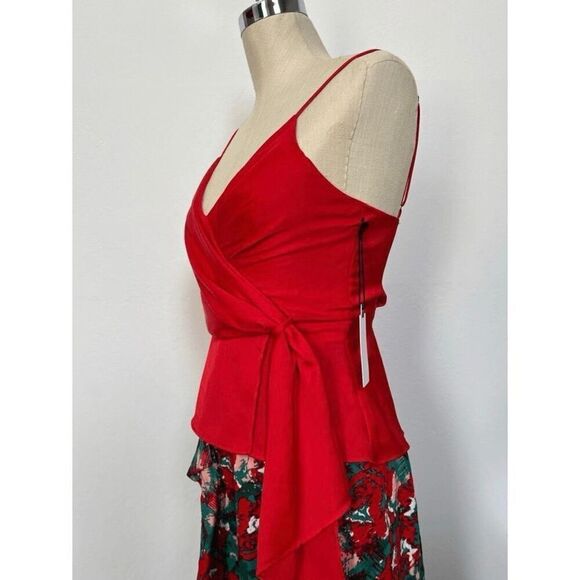 NEW ASTR THE LABEL Women’s XS Silky Nile Peplum Blouse Cami Top - Picture 5 of 9